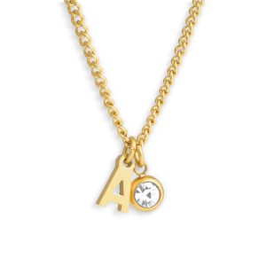 Custom/Personalized Initial Pendant Necklace w/ Birthstone